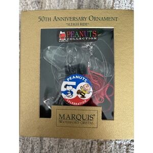 Marquis Waterford Crystal Snoopy Ornament Peanuts Collection 50th‎ celebration
